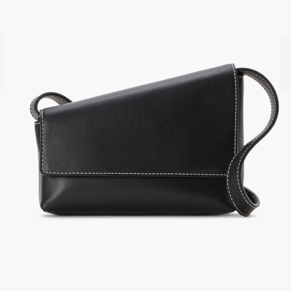 STAUD Acute Black Leather Crossbody Bag
